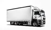 LKW mit Planen-Aufbau Seitenansicht